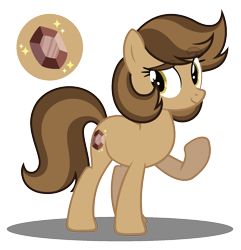 Size: 1569x1625 | Tagged: safe, artist:strawberry-spritz, oc, oc only, oc:smoky quartz, parent:hondo flanks, parent:igneous rock pie, species:earth pony, species:pony, alternate universe, cutie mark, female, magical gay spawn, mare, offspring, parent swap au, raised hoof, reference sheet, simple background, solo, transparent background
