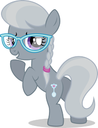 Size: 2000x2600 | Tagged: safe, artist:leopurofriki, edit, editor:slayerbvc, character:silver spoon, species:earth pony, species:pony, accessory-less edit, female, filly, glasses, missing accessory, plot, silverbutt, simple background, solo, transparent background, vector, vector edit