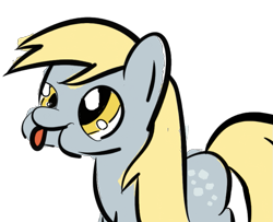 Size: 789x640 | Tagged: safe, artist:phat_guy, derpibooru original, character:derpy hooves, species:pegasus, species:pony, blep, cute, derp, female, mare, missing wing, puffy cheeks, raspberry, reaction image, silly, silly pony, simple background, solo, standing, tongue out, transparent background