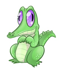 Size: 768x872 | Tagged: safe, artist:bbtasu, character:gummy, alligator, cute, gummybetes, looking at you, male, pet, simple background, solo, white background