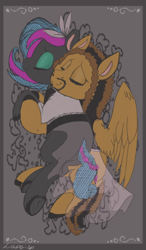 Size: 400x683 | Tagged: safe, artist:laps-sp, oc, oc only, oc:reverb, oc:scribbler, species:earth pony, species:pegasus, species:pony, clothing, female, male, mare, oc x oc, shipping, stallion, straight