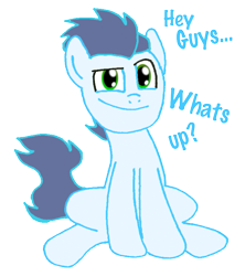 Size: 671x755 | Tagged: safe, artist:ajmstudios, character:soarin', male, sitting, solo