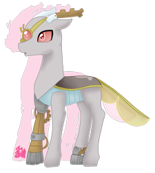 Size: 1419x1575 | Tagged: safe, artist:spokenmind93, oc, oc only, species:changeling, species:reformed changeling, amputee, changedlingified, changeling queen, changeling queen oc, changelingified, crossover, cyborg, female, goggles, magearna, pokémon, ponymon, prosthetic horn, prosthetic leg, prosthetic limb, prosthetics, simple background, solo, species swap, steampunk, transparent background
