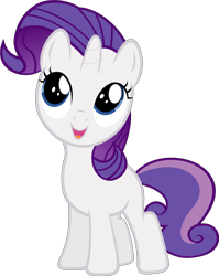 Size: 3111x3902 | Tagged: safe, artist:ocarina0ftimelord, character:rarity, character:sweetie belle, species:pony, species:unicorn, episode:magic duel, g4, my little pony: friendship is magic, cute, diasweetes, disguise, female, filly, looking up, open mouth, raritie belle, simple background, smiling, solo, transparent background, vector