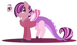 Size: 2869x1696 | Tagged: safe, artist:strawberry-spritz, oc, oc only, parent:discord, parent:twilight sparkle, parents:discolight, species:draconequus, bushy brows, colored wings, hybrid, interspecies offspring, male, multicolored hair, multicolored wings, offspring, simple background, solo, transparent background
