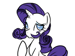 Size: 600x450 | Tagged: safe, artist:acharmingpony, character:rarity, species:pony, species:unicorn, female, moustache, simple background, solo, white background