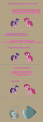 Size: 504x1412 | Tagged: safe, artist:verve, character:marble pie, character:pinkie pie, character:tom, character:twilight sparkle, character:twilight sparkle (alicorn), species:alicorn, species:earth pony, species:pony, episode:the maud couple, g4, my little pony: friendship is magic, ask genie twilight, broken, comic, female, genie, mare, pixel art
