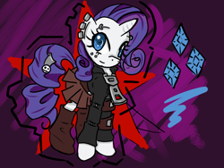 Size: 1024x768 | Tagged: safe, artist:acharmingpony, character:rarity, buckle, goth, piercing, zipper