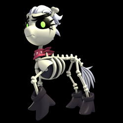 Size: 2000x2000 | Tagged: safe, artist:argos90, character:skellinore, episode:the break up break down, 3d, black background, bone, boots, dungeons and dragons, female, looking at you, shoes, simple background, skeleton, skeleton pony, that was fast