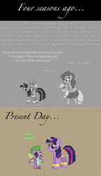 Size: 504x872 | Tagged: safe, artist:verve, character:applejack, character:pinkie pie, character:spike, character:twilight sparkle, character:twilight sparkle (alicorn), species:alicorn, species:dragon, species:pony, episode:molt down, g4, my little pony: friendship is magic, ask genie twilight, comic, dragons riding ponies, genie, pixel art, ponies riding ponies, riding, scar, winged spike