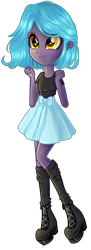 Size: 620x1696 | Tagged: safe, artist:gihhbloonde, oc, oc:ink blot, my little pony:equestria girls, boots, clothing, cute, equestria girls-ified, moe, ocbetes, shirt, shoes, simple background, skirt, solo, transparent background