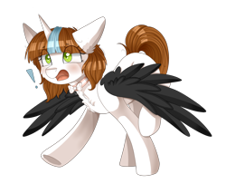 Size: 2000x1700 | Tagged: safe, artist:adostume, oc, oc only, oc:adostume, species:alicorn, species:pony, alicorn oc, bow tie, chest fluff, exclamation point, simple background, solo, surprised, transparent background