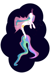 Size: 4880x6840 | Tagged: safe, artist:zomgitsalaura, character:princess celestia, absurd resolution, female, hippocampus, merpony, sealestia, simple background, solo, species swap, transparent background