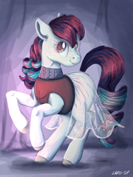 Size: 600x800 | Tagged: safe, artist:laps-sp, character:coloratura, species:earth pony, species:pony, clothing, female, rara, see-through, shirt, skirt, solo