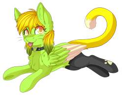 Size: 2200x1700 | Tagged: safe, artist:adostume, oc, oc only, species:pegasus, species:pony, choker, clothing, simple background, solo, stockings, thigh highs, tongue out, transparent background, whiskers