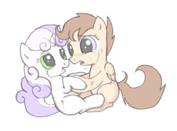 Size: 700x519 | Tagged: safe, artist:derpiihooves, character:scootaloo, character:sweetie belle, species:pegasus, species:pony, species:unicorn, ship:scootabelle, blood, crying, female, filly, lesbian, sad, shipping