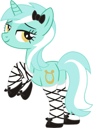 Size: 2295x3152 | Tagged: safe, artist:leopurofriki, character:lyra heartstrings, species:pony, species:unicorn, bedroom eyes, clothing, female, high res, looking back, mare, rearing, shoes, simple background, smiling, socks, solo, transparent background