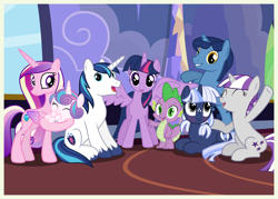Size: 7000x5000 | Tagged: safe, artist:mundschenk85, character:night light, character:princess cadance, character:princess flurry heart, character:shining armor, character:spike, character:twilight sparkle, character:twilight sparkle (alicorn), character:twilight velvet, oc, oc:silverlay, species:alicorn, species:pony, species:unicorn, absurd resolution, daughter, family, father, father and daughter, father and mother, father and son, female, group photo, like father like daughter, like father like son, like mother like daughter, like mother like son, male, mare, mother, mother and daughter, mother and father, mother and son, ponyloaf, prone, son, sparkle family, spike's family, spike's parents, twilight's family, twilight's parents, twin sisters, vector