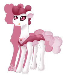 Size: 1450x1705 | Tagged: safe, artist:spokenmind93, oc, species:changeling, species:reformed changeling, changedling oc, changeling oc, crossover, pokémon, pokémon x and y, ponymon, shadow, signature, simple background, slurpuff, tongue out, transparent background