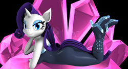 Size: 1980x1080 | Tagged: safe, artist:argos90, character:rarity, species:anthro, episode:the other side, g4, my little pony: equestria girls, my little pony:equestria girls, 3d, adorasexy, beautiful, bedroom eyes, bodysuit, breasts, clothing, crystal, cute, equestria girls ponified, fabulous, high heels, ponified, rearity, sexy, shoes, simple background, socks, stupid sexy rarity, unitard
