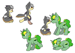 Size: 2000x1426 | Tagged: safe, artist:cloureed, oc, oc only, oc:meadow dawn, oc:silent wolf, species:pony, species:wolf, simple background, transparent background