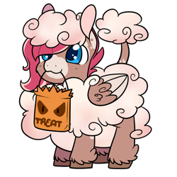 Size: 1500x1500 | Tagged: safe, artist:cloureed, oc, oc only, oc:strawberry breeze, species:pegasus, species:pony, clothing, cloud, costume, female, mare, nightmare night, nightmare night costume, simple background, solo, transparent background
