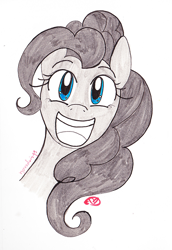 Size: 550x800 | Tagged: safe, artist:ryuredwings, character:pinkie pie, inktober, bust, female, happy, looking at you, portrait, smiling, solo