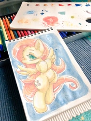 Size: 1536x2048 | Tagged: safe, artist:bbtasu, character:fluttershy, species:pegasus, species:pony, female, mare, solo, traditional art