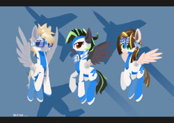 Size: 2000x1414 | Tagged: safe, artist:satv12, oc, oc only, species:pegasus, species:pony, clothing, female, flight suit, goggles, male, mare, stallion