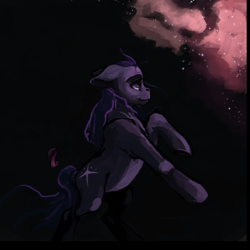 Size: 1167x1167 | Tagged: safe, artist:erijt, oc, oc only, species:earth pony, species:pony, cutie mark, female, floating, galaxy, mare, solo, space, stars