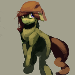 Size: 718x717 | Tagged: safe, artist:erijt, character:tree hugger, species:earth pony, species:pony, bandana, cutie mark, female, mare, missing accessory, simple background, smiling, solo