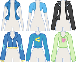 Size: 1008x820 | Tagged: safe, artist:liggliluff, character:pinkie pie, character:rainbow dash, character:sunset shimmer, character:trixie, my little pony:equestria girls, assets, clothing, jacket, mannequin, sweater, wondercolts
