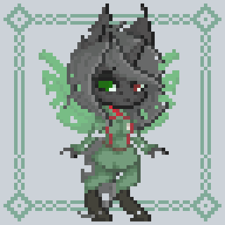 Size: 320x320 | Tagged: safe, artist:stockingshot56, oc, oc:lix, species:anthro, species:changeling, animated, changeling oc, gif, green changeling, idle animation, pixel art, solo