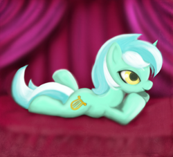 Size: 1362x1236 | Tagged: safe, artist:gunslingerpen, character:lyra heartstrings, species:pony, species:unicorn, g4, female, mare, photoshop, prone, solo