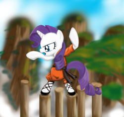 Size: 1200x1131 | Tagged: safe, artist:gunslingerpen, character:rarity, species:pony, species:unicorn, g4, action pose, balancing, bipedal, female, mare, photoshop, solo