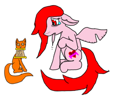 Size: 1600x1200 | Tagged: safe, artist:planetkiller, oc, oc only, oc:atrial flutter, species:pegasus, species:pony, bags under eyes, brown eyes, cat, floppy ears, happy new year, heart, holiday, looking at you, looking down, quill, raised hoof, red eyes, red mane, sad, simple background, sitting, spread wings, teary eyes, white background, wings