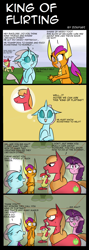 Size: 1000x2800 | Tagged: safe, artist:zouyugi, character:apple bloom, character:big mcintosh, character:ocellus, character:smolder, character:sugar belle, species:dragon, species:pony, ship:sugarmac, engrish, female, male, mare, oops, shipping, straight