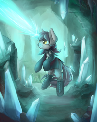 Size: 1280x1600 | Tagged: safe, artist:blvckmagic, oc, oc only, oc:silver bubbles, species:pony, species:unicorn, boots, clothing, crossdressing, crystal, high heel boots, magic, male, shoes, solo, stallion