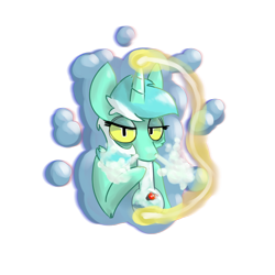 Size: 1000x1000 | Tagged: safe, artist:dfs, artist:difis, artist:dumbf, character:lyra heartstrings, species:pony, species:unicorn, bong, drugs, female, looking at you, magic, simple background, smoke, smoking, solo, transparent background