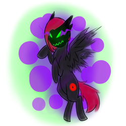 Size: 600x600 | Tagged: safe, artist:sinsays, oc, oc only, oc:ally scratch, species:pony, commission, corrupted, female, glowing eyes, pegasus oc, solo, sombra eyes