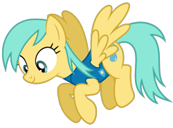 Size: 5000x3700 | Tagged: safe, artist:mundschenk85, character:sunshower raindrops, species:pegasus, species:pony, background pony, clothing, female, flying, mare, simple background, solo, transparent background, vector, weather team, winter wrap up vest