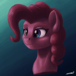 Size: 1500x1500 | Tagged: safe, artist:sa1ntmax, character:pinkie pie, species:pony, bust, female, gradient background, portrait, solo