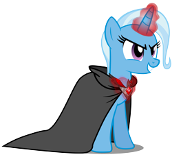 Size: 7000x6500 | Tagged: safe, artist:caliazian, character:trixie, species:pony, species:unicorn, episode:magic duel, g4, my little pony: friendship is magic, .ai available, .svg available, absurd resolution, alicorn amulet, amulet, cape, clothing, dark magic, female, grin, horn, magic, mare, simple background, solo, transparent background, vector