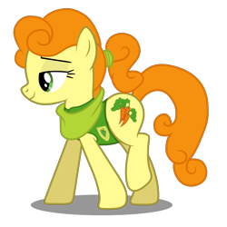 Size: 5000x5000 | Tagged: safe, artist:mundschenk85, character:carrot top, character:golden harvest, species:pony, absurd resolution, background pony, clothing, female, lidded eyes, plant team, ponytail, simple background, solo, transparent background, vector, winter wrap up vest
