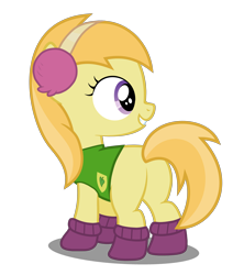 Size: 4000x4500 | Tagged: safe, artist:mundschenk85, character:noi, species:pony, absurd resolution, background pony, clothing, earmuffs, female, filly, plant team, simple background, socks, solo, transparent background, vector, winter wrap up vest
