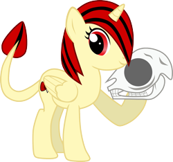 Size: 1249x1171 | Tagged: safe, artist:chipmagnum, oc, oc:skull bow, species:alicorn, species:pony, female, mare, red eyes, simple background, skull, solo, transparent background