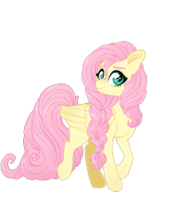 Size: 1583x2048 | Tagged: safe, artist:whalepornoz, character:fluttershy, species:pegasus, species:pony, alternate hairstyle, braid, cute, female, folded wings, looking at you, mare, shyabetes, simple background, smiling, solo, stray strand, transparent background, wings