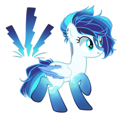 Size: 4000x3650 | Tagged: safe, artist:gihhbloonde, oc, oc only, oc:sonic blast (ice1517), parent:rainbow dash, parent:soarin', parents:soarindash, species:pegasus, species:pony, icey-verse, ear piercing, earring, female, jewelry, lip piercing, mare, markings, offspring, piercing, simple background, solo, transparent background, two toned wings