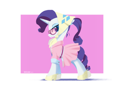 Size: 2000x1414 | Tagged: safe, artist:satv12, character:rarity, species:pony, episode:sleepless in ponyville, g4, my little pony: friendship is magic, camping outfit, clothing, dress, female, glasses, mare, solo