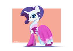 Size: 2000x1414 | Tagged: safe, artist:satv12, character:rarity, species:pony, species:unicorn, episode:too many pinkie pies, g4, my little pony: friendship is magic, clothing, dress, female, looking at you, mare, solo